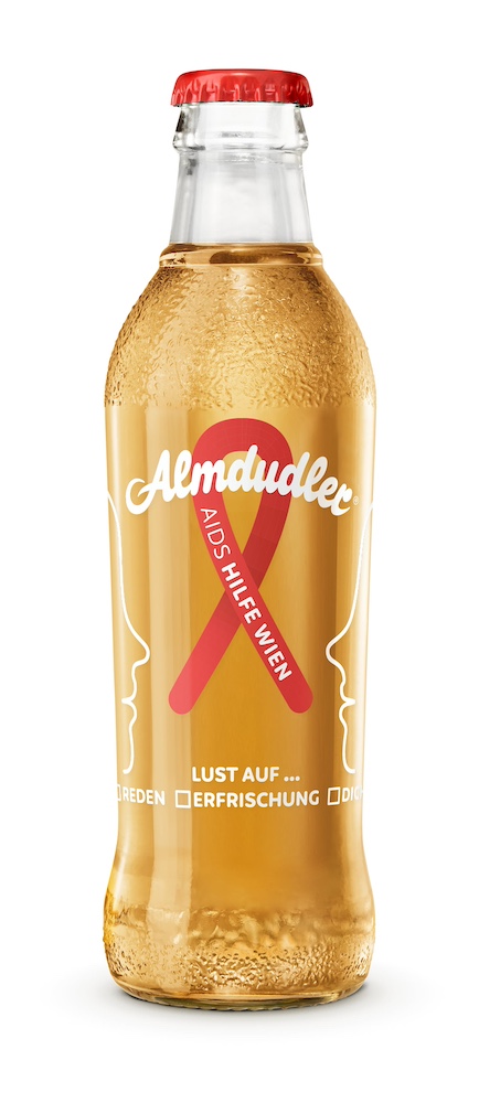 Almdudler Limited Edition Aids Hilfe Wien Heribert Thomas Klein Andrea Brunner Gerhard Schilling