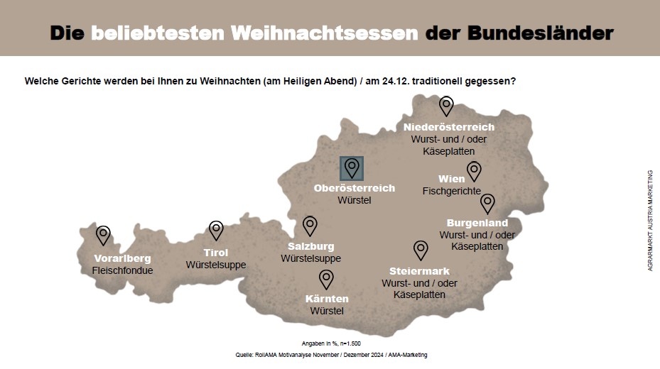 Fleisch Weihnachtsessen 2024 Österreich AMA Gütesiegel