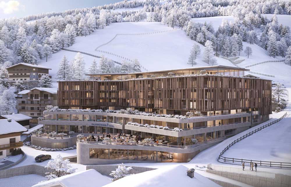 Neues Falkensteiner Hotel in Saalbach ab 2026 Zeitgemäßer Luxus zum Wohlfühlen für den Ski-WM-Ort: Aus dem bisherigen 5* Alpine Palace wird das neue 5* Falkensteiner Hotel Saalbach-Hinterglemm. Es besticht durch die harmonische Einbindung in die alpine Umgebung sowie ein modernes, einladendes Design.